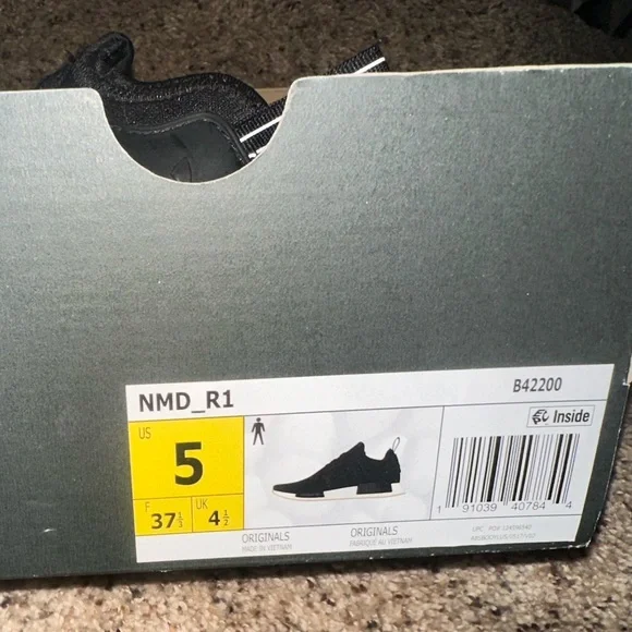 Adidas nmd r1 sneaker black white mens 5 - Picture 2 of 5